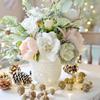 Factory Direct Craft Package of 2 Creamy White Artificial Rose Stems for Home Decor or Wedding Floral Displays view 3