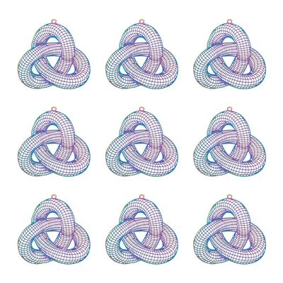 Boutigem 50pcs Trinity Knot Totem Multi-Color Stainless Steel Filigree Pendants Hollow Charms Etched Metal Embellishment for DIY Earring Bracelet Jewelry Making 34x33mm