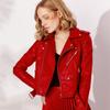 Large Soft Vinyl Upholstery Leather Fabric 1 Yard 56.3x36inch, 0.8mm Thick Texture Faux Leather Sheets, for Upholstery Crafts, Sofa, Car Seat, Handbag, Earrings, Hair Bows, DIY Crafts (Red) view 2