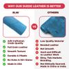 ELW Chap Splits Suede Leather 4-5 oz (1.6-2mm) - Pre-Cut Sky Blue 18-22 SQ FT | USA Made AB Grade Full Grain Leather Sheet, Soft Leather Hide for DIY, Craft, Car Upholstery, Garments, Furniture view 4