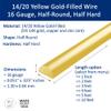 16 Gauge, Half-Round, Half Hard, 14/20 Yellow Gold-Filled Wire - 4 FT - for Jewelry Art from WIZART view 2