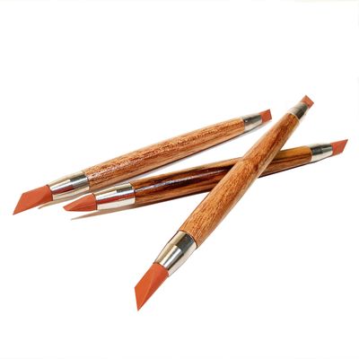 National Artcraft 6-3/8" Wood and Silicone Wipe-Out Tools for Ceramics and Pottery - 3/Pack