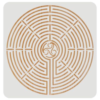 FINGERINSPIRE Maze Stencil 11.8x11.8inch Reusable Yoga Meditation Maze Drawing Stencil Mandala Dot Painting Templates for Painting on Wall, Floor, Furniture and Paper