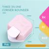 2Pcs (4mm 7mm 10mm) 3 in 1 Corner Rounder Paper Punch for Paper Crafts, Laminate, Cardstock, Business Card, DIY Projects, Photo, Card Making and ScrapbookingPink,Blue view 2