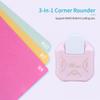 2Pcs (4mm 7mm 10mm) 3 in 1 Corner Rounder Paper Punch for Paper Crafts, Laminate, Cardstock, Business Card, DIY Projects, Photo, Card Making and ScrapbookingPink,Blue view 4