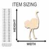Unfinished Wood Ostrich Shape Animal Wildlife Craft up to 46" DIY 7" / 1/4" view 2