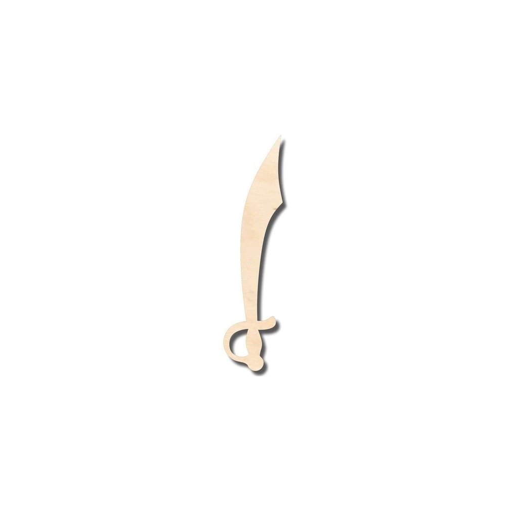 Unfinished Wood Cutlass Shape Pirates Craft up to 46" DIY 12" / 1/4"