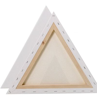 2 Pack Artist Blank Canvas, 40cm Stretched Canvas Frames Panel Board, Triangle Art Board for Acrylic Oil Painting