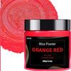 Deep Red Mica Powder Pigment (100g) -Cosmetic Grade Metallic Mica Powder for Epoxy Resin, Lip Gloss, Soap,Candle making, Bath Bombs,Tumblers, Jewelry, Dyes and DIY Crafting Projects(Orange Red, 3.5oz) view 1
