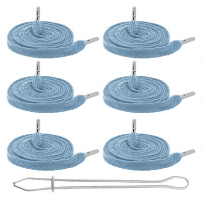 Mandala Crafts Light Blue Drawstrings Replacement Draw Cord for Sweatpants Waist - 6 55 Inch Cotton Flat Drawstring Cord Hoodie String Replacement & Threader