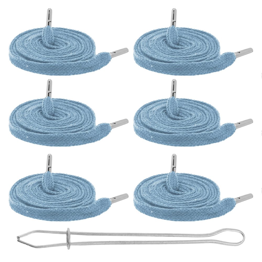 Mandala Crafts Light Blue Drawstrings Replacement Draw Cord for Sweatpants Waist - 6 55 Inch Cotton Flat Drawstring Cord Hoodie String Replacement & Threader