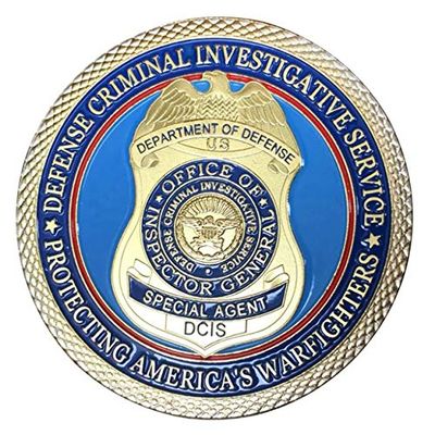 U.S. Department of Defense | Defense Criminal Investigative Service DCIS | Office of Inspector General | Special Agent | Protecting America's Warfighters | Gold Plated Challenge Coin