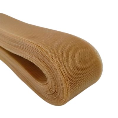 Abbaoww 50 Yards Soft Brown Horsehair Braid 2 Inch Wide for Sewing Wedding Dress Dance Formal Dress Accessories Skirt Shaping Trimming
