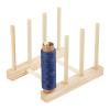 PH PandaHall Wood Thread Rack, 8 Spools Small Sewing Embroidery Thread Cone Holder 5.5x4.5x4.1" Spools Organizer Sewing Thread Stand for Quilting Lover Hair-braiding Work, Diameter 8mm Sticks, Wheat view 1