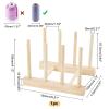 PH PandaHall Wood Thread Rack, 8 Spools Small Sewing Embroidery Thread Cone Holder 5.5x4.5x4.1" Spools Organizer Sewing Thread Stand for Quilting Lover Hair-braiding Work, Diameter 8mm Sticks, Wheat view 4