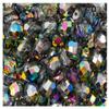 100pcs Czech Fire-Polished Glass Beads Faceted Round, 8mm, Crystal Vitrail view 1