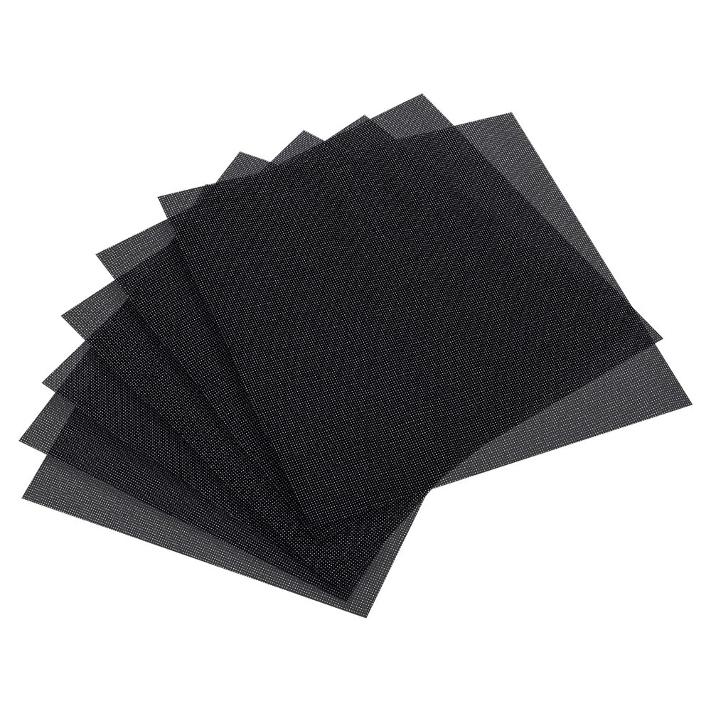 PATIKIL 14 Count Cross Stitch Cloth 10" x 10", 6 Pack Embroidery Cotton Fabric for DIY Needlework, Black