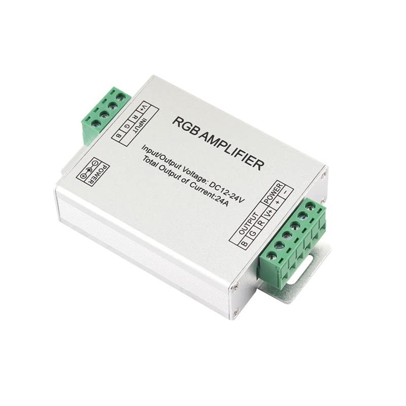 TOPXCDZ LED RGB Amplifier 24A LED Controller DC12-24V for 5050 3528 RGB LED Strip Light