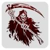 BENECREAT 12x12inch Halloween Decoration Stencils, Grim Reaper Skeleton Scythe Pattern Cutout Template for Art Spraying, DIY Home Decor, Paint Wooden Signs view 1
