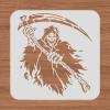 BENECREAT 12x12inch Halloween Decoration Stencils, Grim Reaper Skeleton Scythe Pattern Cutout Template for Art Spraying, DIY Home Decor, Paint Wooden Signs view 3