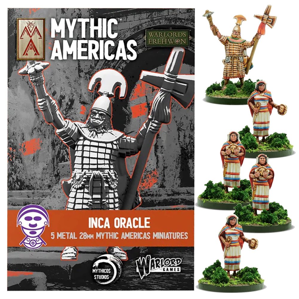 Wargames Delivered - Warlord Games Mythic Americas - Inca: Oracle Set. Fantasy Action Figures 28mm Miniatures for Wargames, DND Miniatures, and Model War