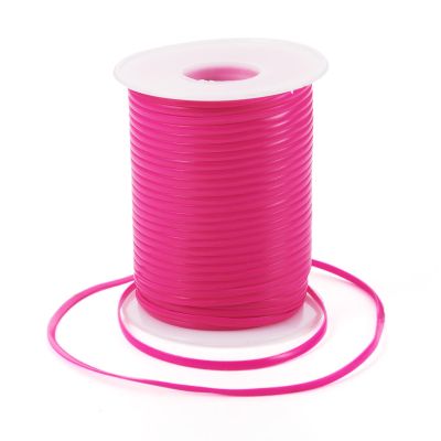 Pandahall 50 Yards Flat Lanyard String Plastic Lacing Cord 0.09 inch/2.3mm Wide Cridoz Gimp String for Keychain, Bracelets, Beading and Jewelry Making, DIY Craft (Fuchsia)