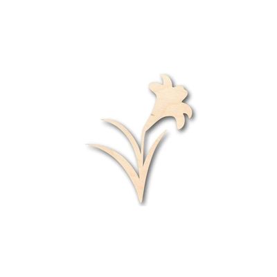 Unfinished Wood Craft Easter Lily Shape Easter Flower Craft up to 46" DIY 24" / 1/4"