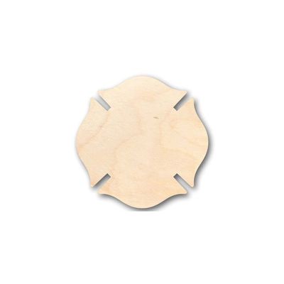 Unfinished Wood Fireman's Badge Symbol Shape Firefighter Craft up to 46" DIY 12" / 1/8"