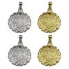 4 Pack Yarn Cutter Pendants - Antique Metal Round Thread Cutting Tools for DIY Knitting Sewing Craft (Gold + Silver) view 1