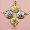 4 Pack Yarn Cutter Pendants - Antique Metal Round Thread Cutting Tools for DIY Knitting Sewing Craft (Gold + Silver) view 3