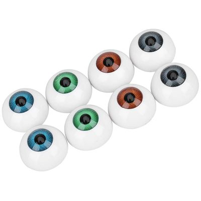 SEWACC Halloween Eyeballs 8pcs Scary Realistic Hollow Eyeballs Halloween Horror Props Half Round for DIY Crafts Haunted House Party Decor