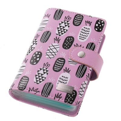 Maniology Mini Pineapple Nail Stamping Plate Organizer Case | Travel-Size Binder Storage Holder with 16 Pockets for Rectangular Nail Art Templates