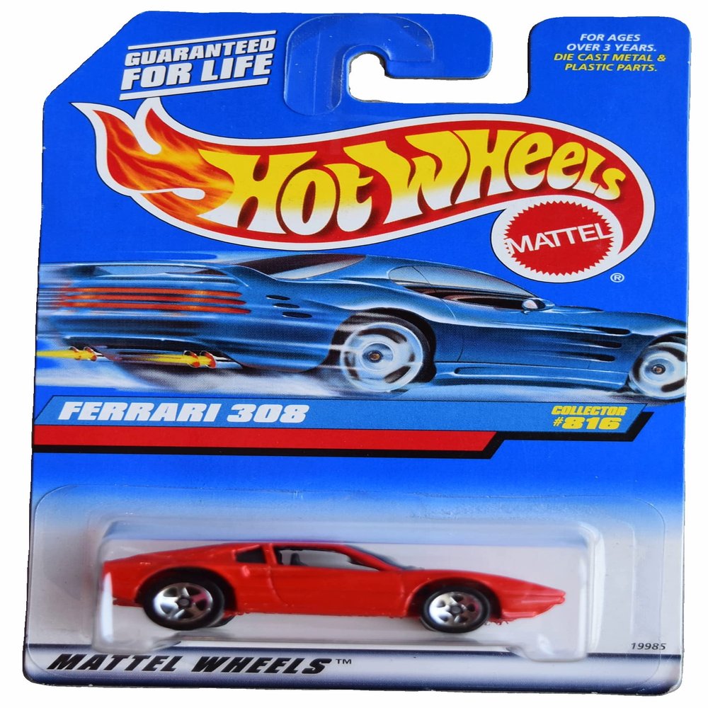 Hot Wheels Ferrari 308 (1:64 Scale Die-Cast Car Model, Red, 6 x 9 x 3 Inches, Kid, Unisex, Children)