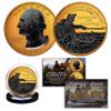 2021 Washington Crossing Delaware 24K Gold Plated 2-Sided U.S. Quarter with Black Ruthenium Highlights Obverse & Reverse view 1
