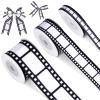 Cunno 3 Rolls Filmstrip Ribbon Film Movie Ribbon Decorating Material Party Accessory for Theatre Cinema Themed Party Decor Home DIY Wrapping Wreaths Crafts, 0.4, 0.87, 1.5 Inch Wide, 15 Yard view 1