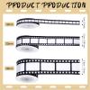 Cunno 3 Rolls Filmstrip Ribbon Film Movie Ribbon Decorating Material Party Accessory for Theatre Cinema Themed Party Decor Home DIY Wrapping Wreaths Crafts, 0.4, 0.87, 1.5 Inch Wide, 15 Yard view 2