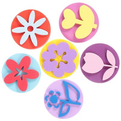 6 Pcs EVA Painting Sponges Foam Painting Stamper Sponge Seal DIY for Toddlers Early Learning Random Color