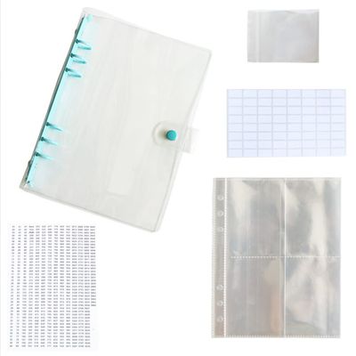 pigpigboss Diamond Painting Beads Storage Book Diamond Painting Storage Book Binder with Pockets, Self-sealing Bags Clear Loose Leaf Organizer DIY Diamond Painting Accessories Tools