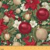 Christmas Tree Fabric By The Yard, Xmas Bells Balls Upholstery Fabric for Chairs, New Year Branches Leaves Decorative Fabric, Indoor Outdoor Fabric, DIY Art Waterproof Fabric, Green Red, 10 Yards view 1
