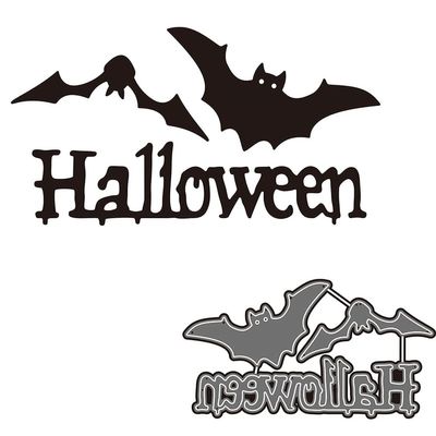 Trdxxx Halloween Bats Die Cut Card Making Words Metal Cutting Dies Kit DIY Paper Photo Album Scrapbooking Art Craft Embossing Tools