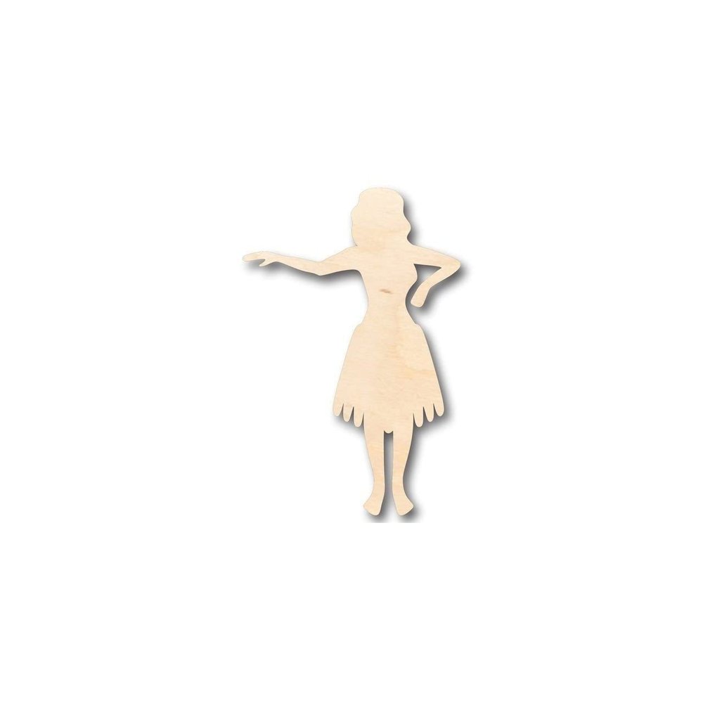 Unfinished Wood Hula Girl Shape Hawaii Craft up to 46" DIY 10" / 1/4"