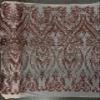 Alaina Copper Curlicue Sequins on Mesh Lace Fabric by The Yard - 10018 view 1