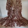 Alaina Copper Curlicue Sequins on Mesh Lace Fabric by The Yard - 10018 view 4