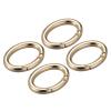 uxcell Spring Oval Ring, 4Pcs 1.85 Inch Round Spring Snap Clip Trigger Spring Keyring Buckle for Bags Purses Keychain, Gold Tone view 1