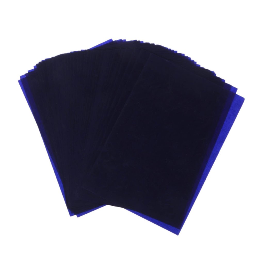 SEIWEI 70 Sheets Carbon Paper Double Sided Copie for Hand Copy Tracing Transferring Graphite Paper A5 Size Blue