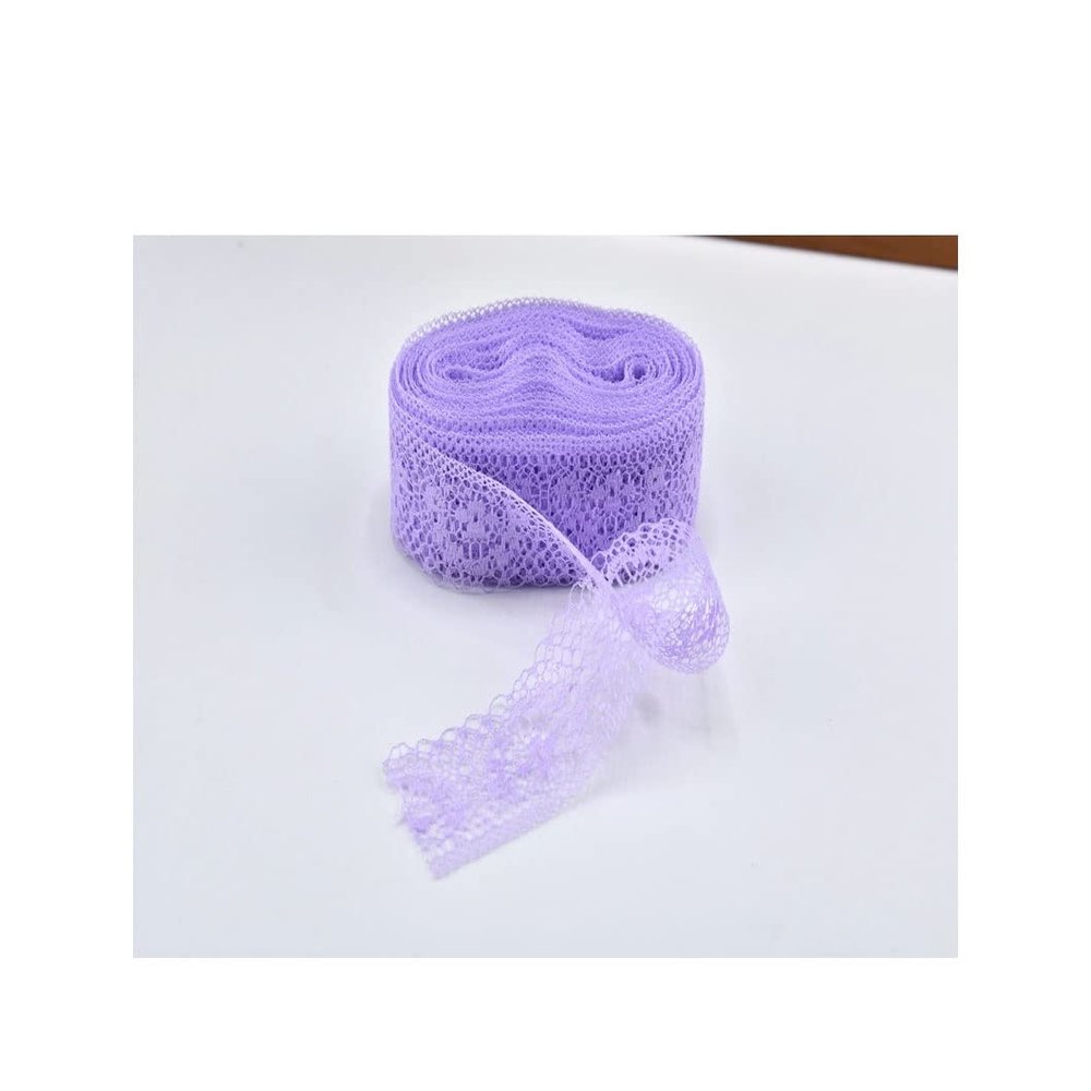 BAN.P 10Yard/Lot Cotton Lace Trim Fabric Craft DIY Natural Lace Ribbon Sewing Clothing Embroidery Wedding Party Accessories (Color : Purple, Size : Width: 40mm)