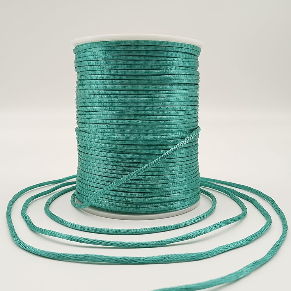 2 mm 330 Feet Satin Nylon Cord String for Jewelry Making Bracelet Necklaces Beading Thread Rattail Macrame Kumihimo Chinese Knot Craft