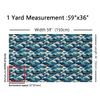 Ocean Waves Fabric By The Yard, Japanese Nautical Upholstery Fabric, Traditional Marine Decorative Fabric, Sea Surf Adventure Indoor Outdoor Fabric, DIY Art Waterproof Fabric, Blue Gold, 10 Yards view 2