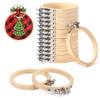 FEBSNOW 16 Pieces 3 Inch Embroidery Hoops Adjustable Bamboo Circle Cross Stitch Hoop Ring Bulk Wooden Round Embroidery Hoop for Art Craft Handy Sewing and Christmas Tree Decoration view 1
