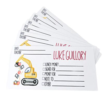 Personalized School Money Envelopes - Custom Teacher Envelopes - Notes to Teacher Envelope - Lunch Money Envelopes Class Trip Send Money to School Supplies (4 - Red Fruit, Quantity of 15)